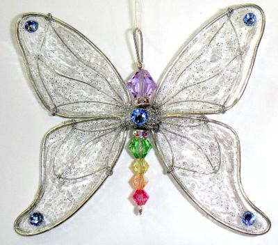 Sparkling Crystal Dragonfly and Butterfly