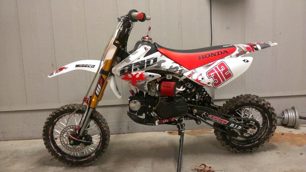 2013 KLX110 Front Fender On a CRF70 Style pit bike! Pics Inside..