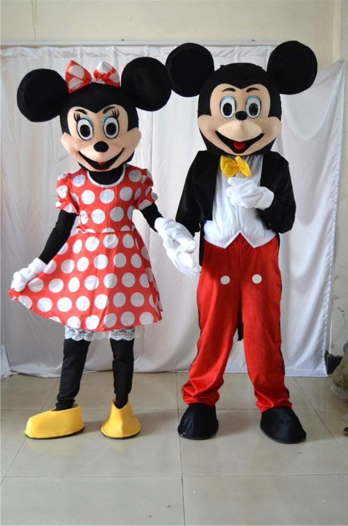 Brand New Mickey And Minnie Mouse Mascot Couple Costume Adult Size ...