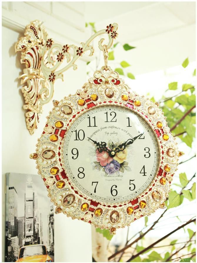 Luxury Wall Double Sided Clock Home HangingDecoration eBay