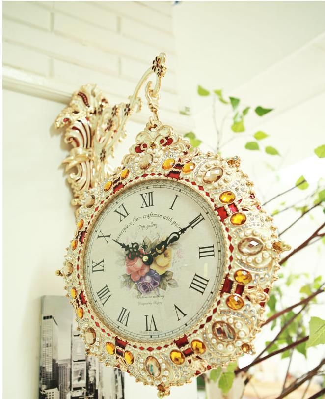 Luxury Wall Double Sided Clock Home HangingDecoration eBay