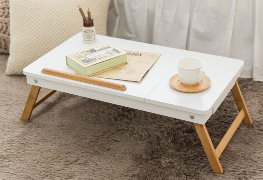 Folding Floor Table Desk Compact Size Wooden Low Tea Table Reading Book