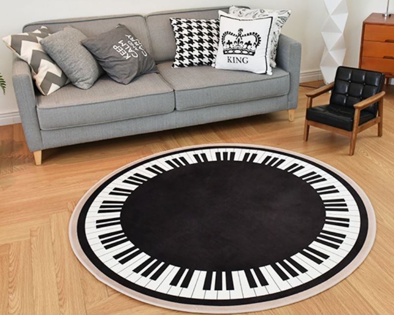 Round Piano Area Rug Floor Music Studio Room Cafe Carpet eBay