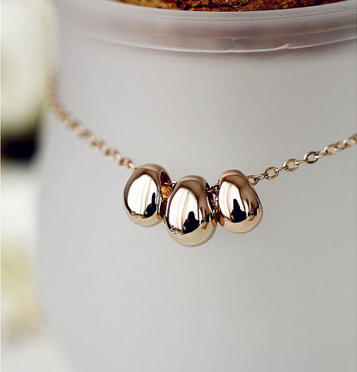 Rose gold bean necklace Clearance
