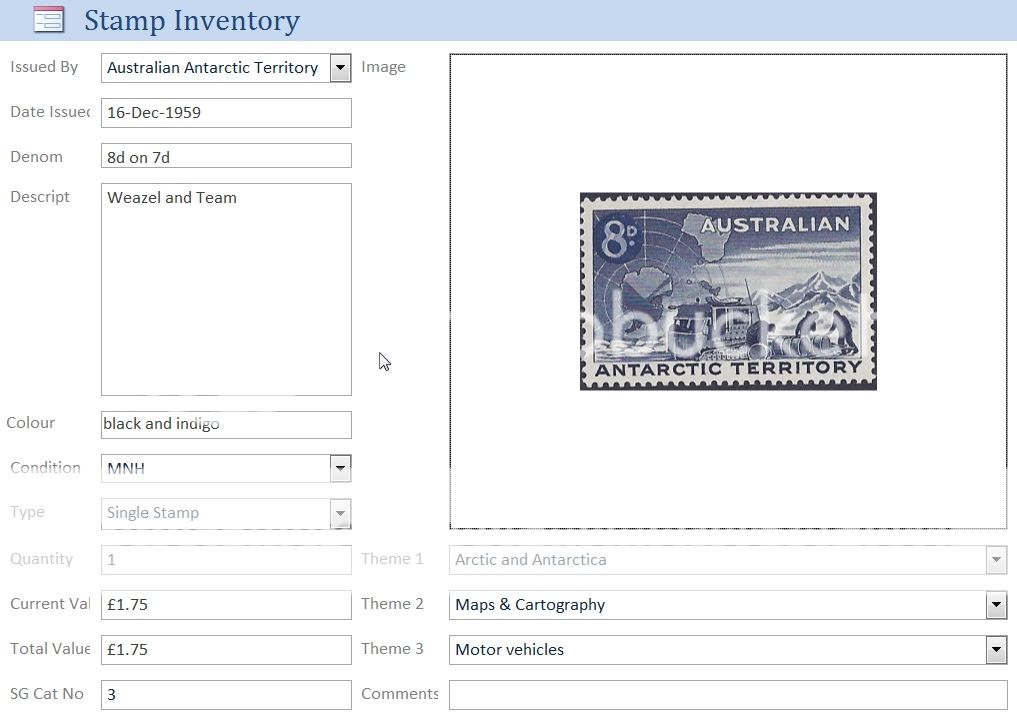 Keeping track of stamp collection