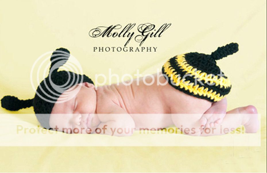 Cute Baby Infant Hand Knitted Bees Costume Photo Photography Prop Newborn L23