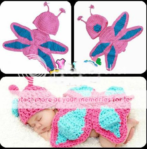 Baby Infant Butterfly Knitted Crochet Costume Photo Photography Prop Newborn L83