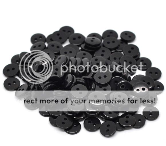 500 Black 2 Holes Round Resin Sewing Buttons Scrapbooking 9x2mm Free